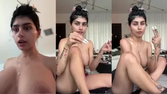 Mia Khalifa Topless Smoking Video 24-July-2025